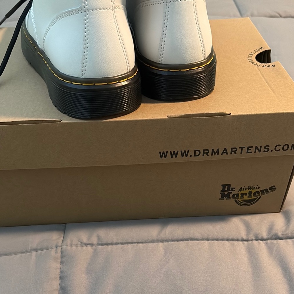 Dr. Martens White Leather Women's Boots - Picture 3 of 4